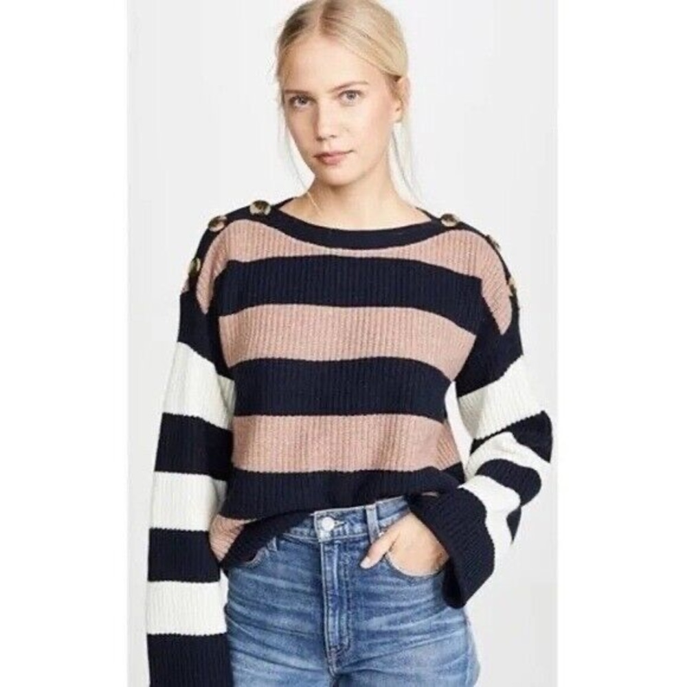 Madewell Calloway Boatneck Pullover Sweater in Stripe Mix